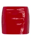 Moschino Skirt With Button Accents And High-shine Finish In Red