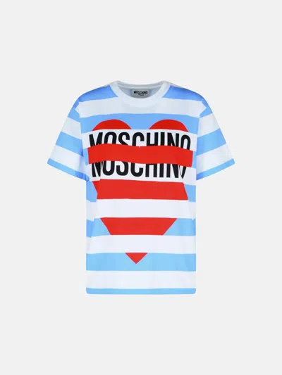 MOSCHINO LIGHT BLUE COTTON T-SHIRT