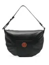 Moschino Jeans Adjustable Leather Shoulder Bag In Black