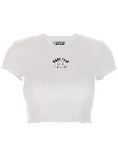 Moschino Jeans Logo-embroidered T-shirt In White