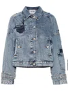 Moschino Jeans Logo-engraved Buttons Jacket In 蓝色