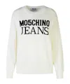 Moschino Cotton Crew Neck Sweater In White