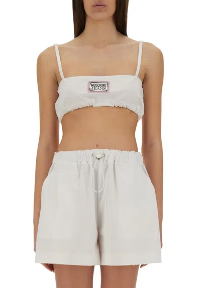 Moschino Jeans Cotton Bandeau Top In White