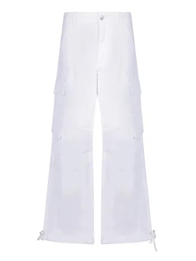 Moschino Jeans Logo Patch Cargo Pants In White