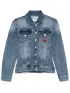 Moschino Jeans Logo-patch Denim Jacket In Blue