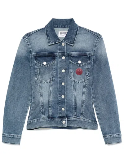 Moschino Jeans Logo-patch Denim Jacket In Blue