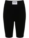 Moschino Logo-patch High-waist Shorts In Black