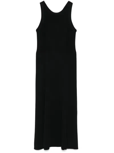 Moschino Jeans Logo-patch Midi Dress In Black