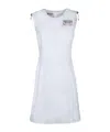 Moschino Jeans Logo Patch Sleeveless Dress In White