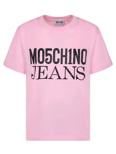 Moschino Jeans Logo In Pink
