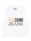 Moschino Jeans Cropped Top With Logo In White
