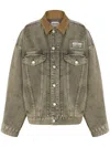 Moschino Logo-print Denim Jacket In Grey