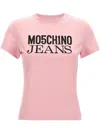 Moschino Jeans Logo Print T-shirt In Pink