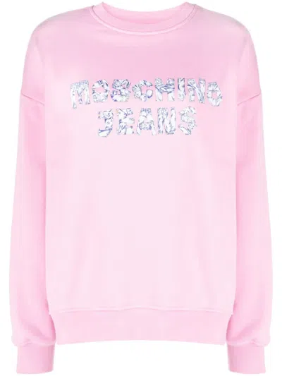 Moschino Jeans Logo-print Sweatshirt In Pink