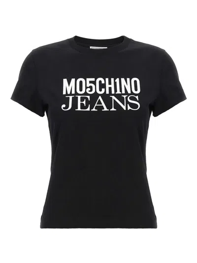 Moschino Jeans Logo Print T-shirt In Black