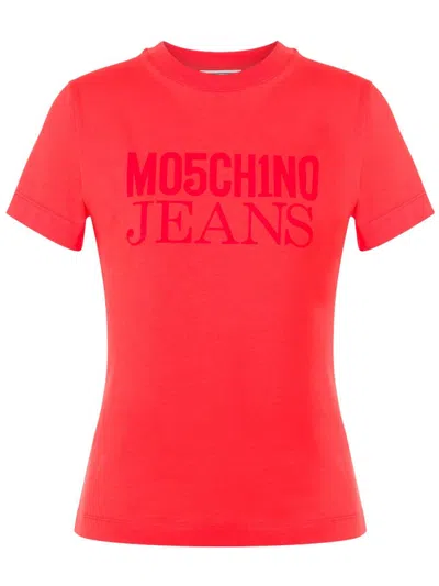 Moschino Jeans Logo-print T-shirt In Red