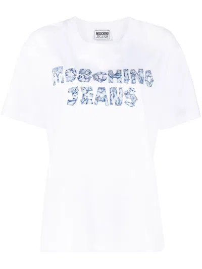 Moschino Jeans Logo-print T-shirt In White
