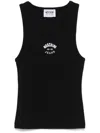 Moschino Jeans Logo-print Tank Top In Black