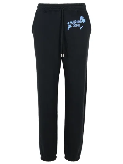 Moschino Jeans Logo Printed Drawstring Sweatpants In Black