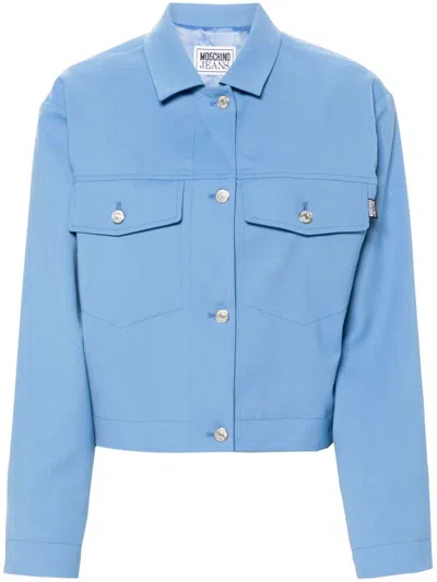 Moschino Jeans Logo-tag Jacket In Blue