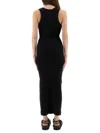 Moschino Jeans Long Dress With Logo In Black