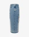Moschino Jeans Long Skirt In Denim In Blu Denim