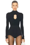 Moschino Jeans Long Sleeve Bodysuit In Black