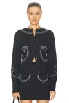 Moschino Heart Pockets Cardigan In Multi Grey