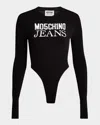 Moschino Stretch Viscose Body With Logo In Multi Black
