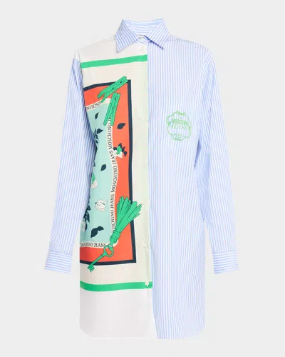 Moschino Jeans Long-sleeve Shirtdress In Azzurro