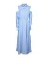 Moschino Jeans Long Striped Poplin Dress In Blue