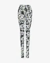 Moschino Floral-print Leggings In Black