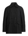Moschino Jeans Man Coat Black Size 32 Virgin Wool, Polyamide In Black