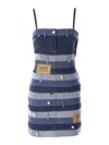 Moschino Jeans Patchwork-design Denim Minidress In Azul