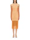 Moschino Jeans Mesh And Sequin Dress In Orange