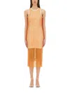 Moschino Jeans Mesh And Sequin Dress In Orange