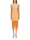 Moschino Jeans Mesh And Sequin Dress In Orange