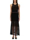 Moschino Jeans Mesh Dress With Logo