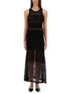 Moschino Jeans Mesh Dress With Logo