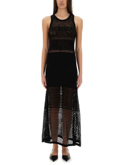 MOSCHINO JEANS MOSCHINO JEANS MESH DRESS WITH LOGO