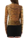 Moschino Jeans Mesh Top With Animal Print In Animal Print