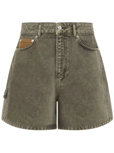Moschino Jeans Mid-rise Denim Shorts In Grey