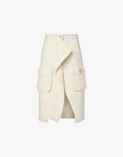 Moschino Jeans Asymmetrischer Jeansrock In Ivory