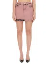 Moschino Jeans High-rise Denim Miniskirt In Pink