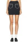 Moschino Jeans Embroidered Wool Miniskirt In Multi Grey