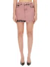 Moschino Jeans High-rise Denim Miniskirt In Pink