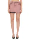 Moschino Jeans High-rise Denim Miniskirt In Pink