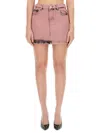 Moschino Jeans High-rise Denim Miniskirt In Pink