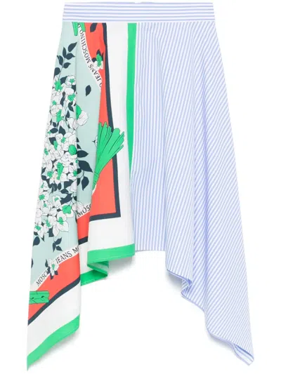 Moschino Jeans Mix-print Mini Skirt In 蓝色