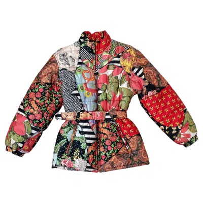 Pre-owned Moschino Jeans Multicolor Down Jacket Fashion/fashoff, Vintage 1992 Collection In Brown